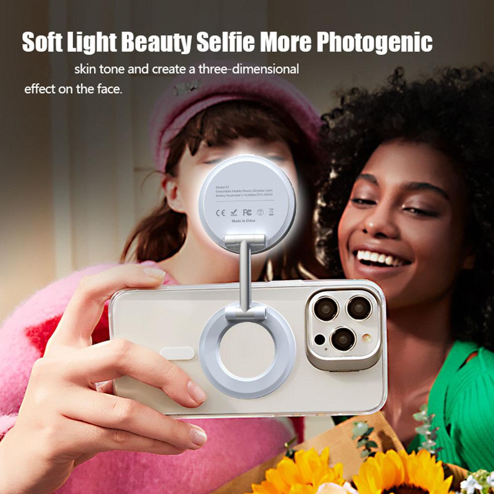 Photography Lighting Portable - 2in1 Foldable Magnetic Phone Holder Rechargeable
