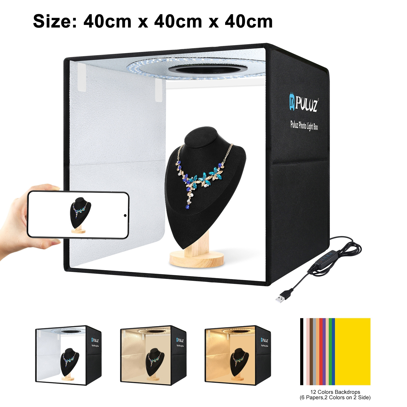 Photography Lighting Meter - PULUZ 40cm Folding Portable Ring Light