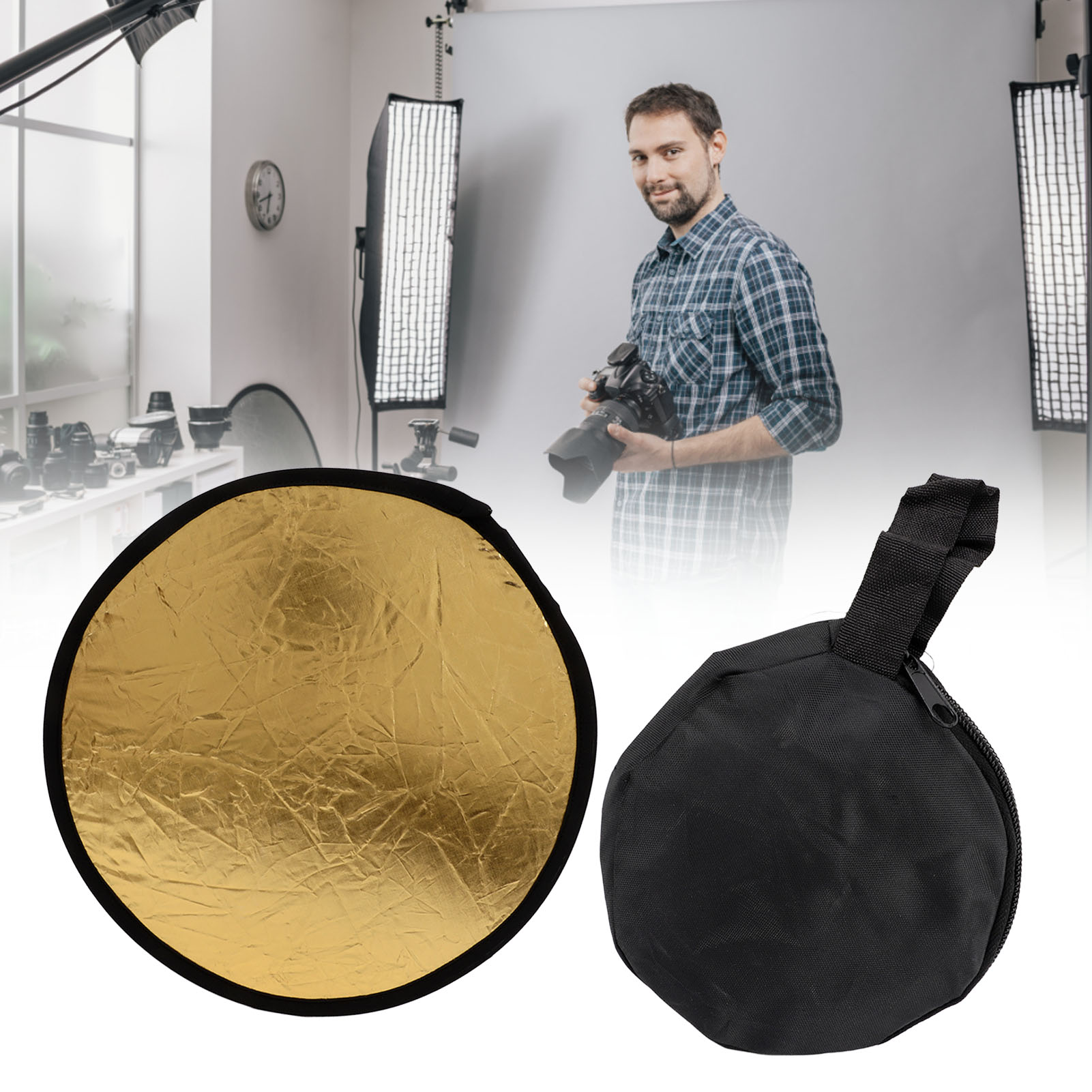 Reflector Disc Silver - Photo Reflector Gold Silver 2 in