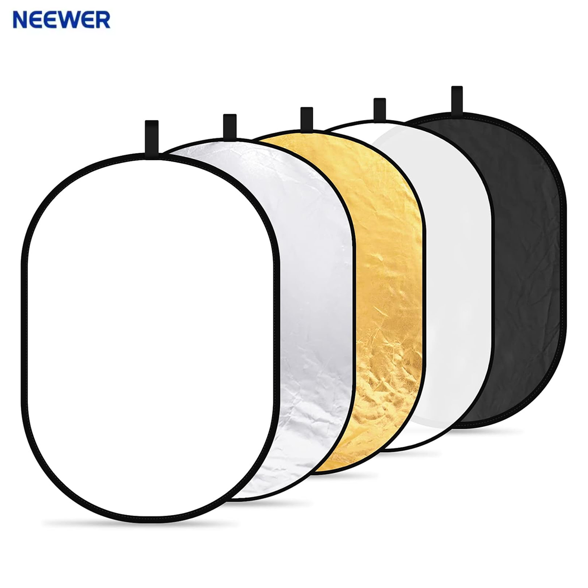 Reflector Disc Silver - Neewer 5-in-1 Oval Professional Collapsible Multi-Disc