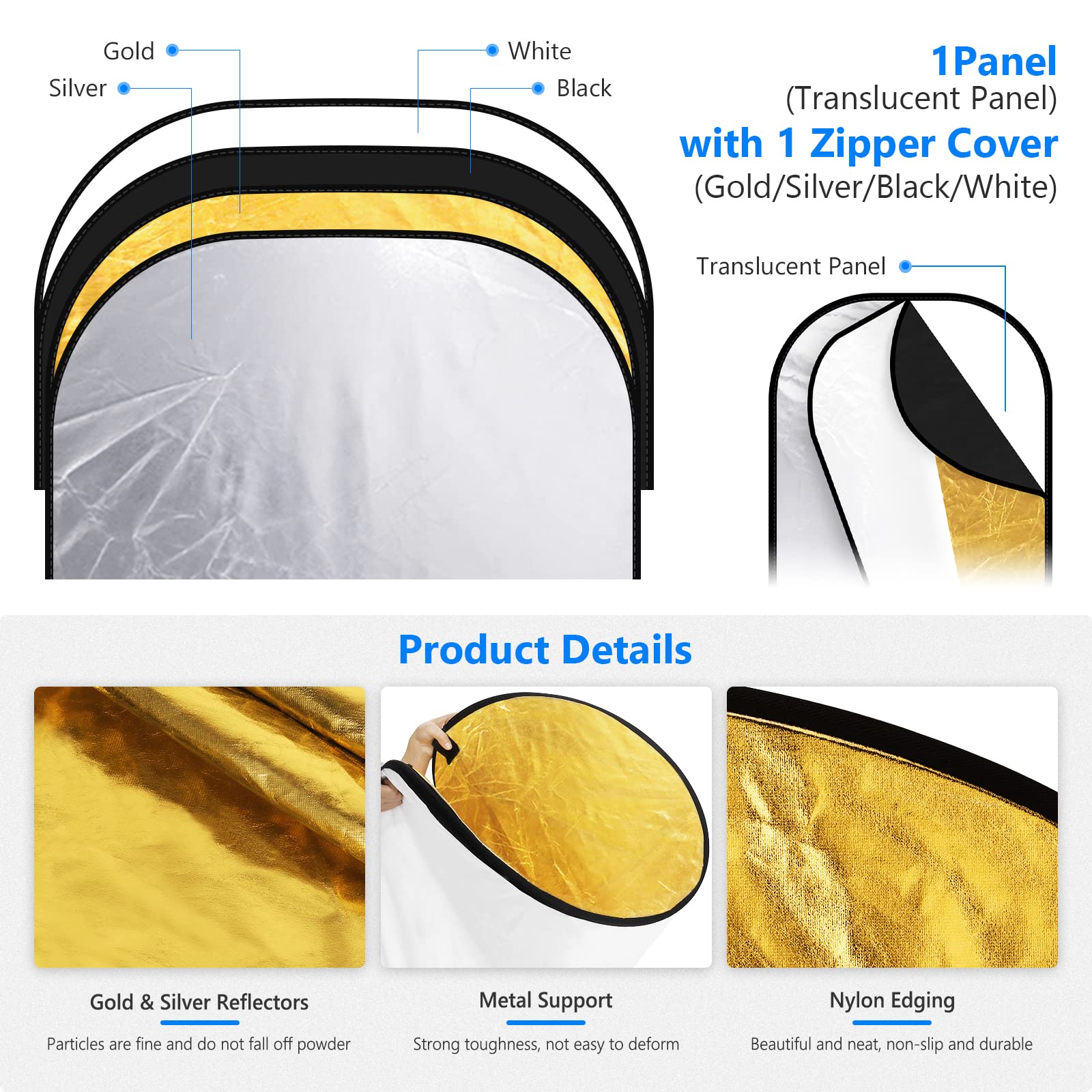 NEEWER Light Reflectors for Ph - Reflector Disc Silver บทวิจารณ์และราคา