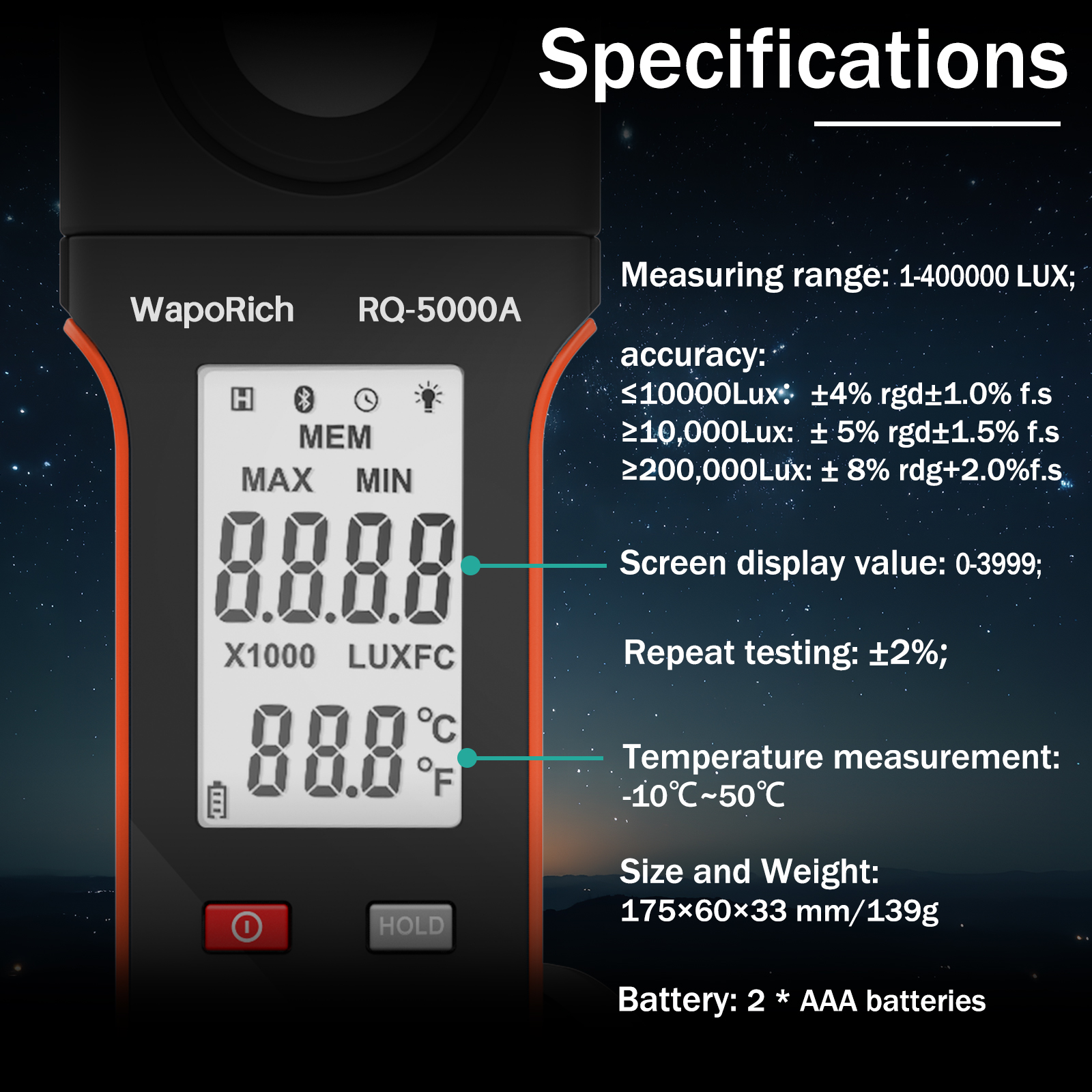 5000A Digital Light Meter 0-40 - Photography Lighting Meter บทวิจารณ์และราคา