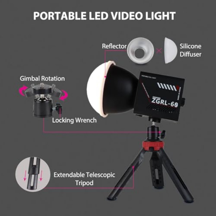 60W COB LED Video Light Handhe - Photography Lighting Portable บทวิจารณ์และราคา
