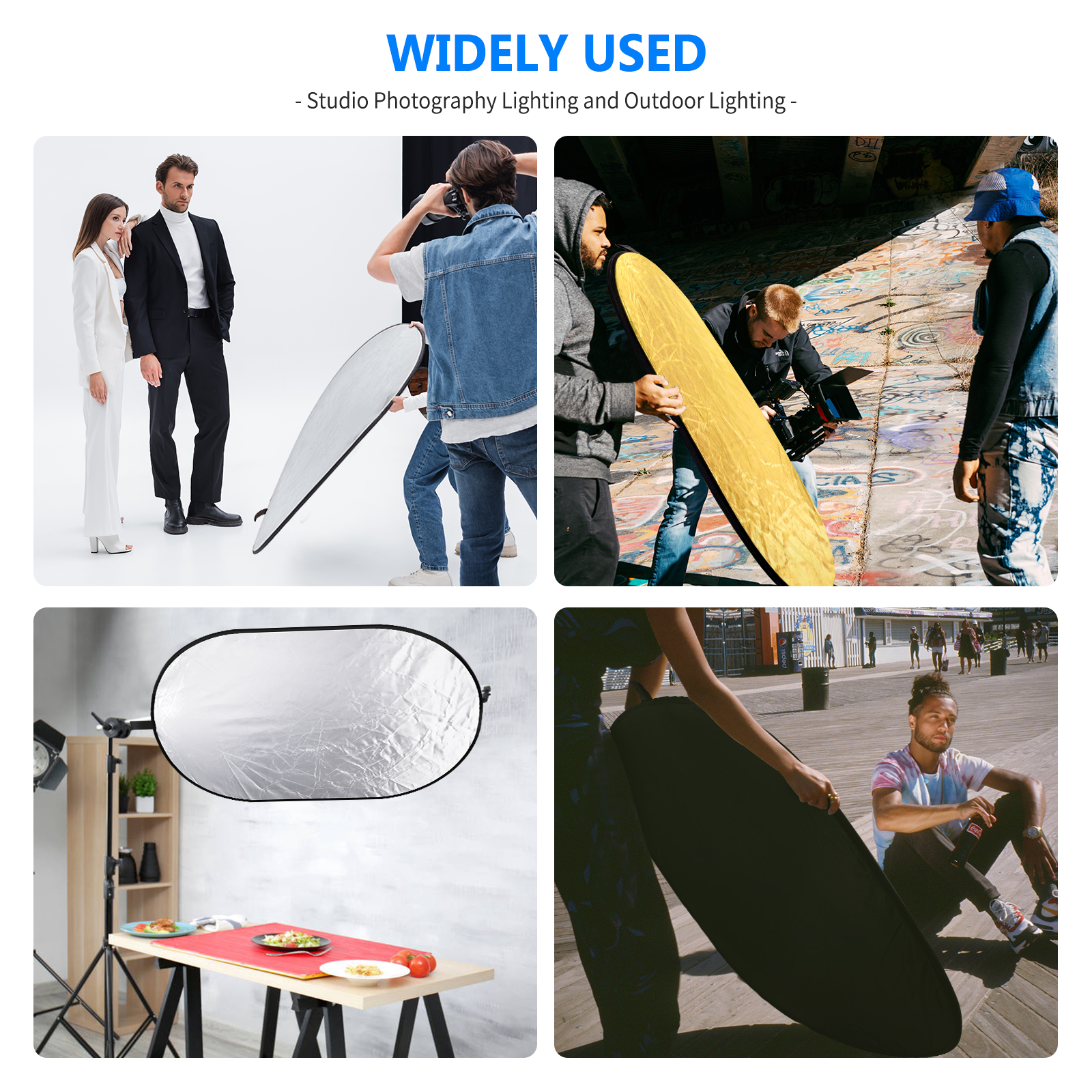 Neewer 5-in-1 Oval Professiona - Reflector Disc Silver บทวิจารณ์และราคา