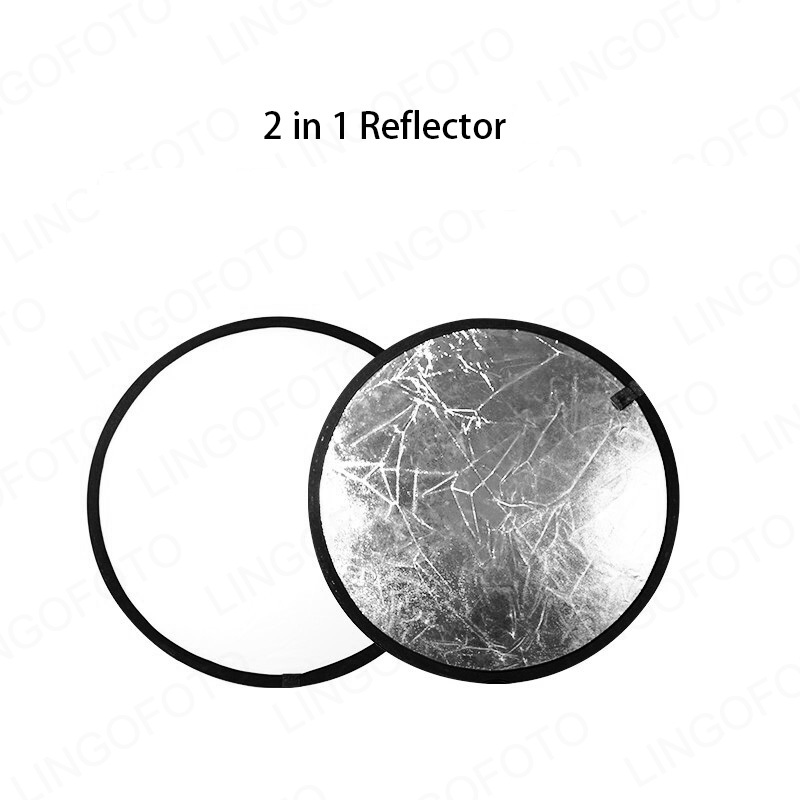 2-in-1 40cm Collapsible Round  - Reflector Disc Silver บทวิจารณ์และราคา