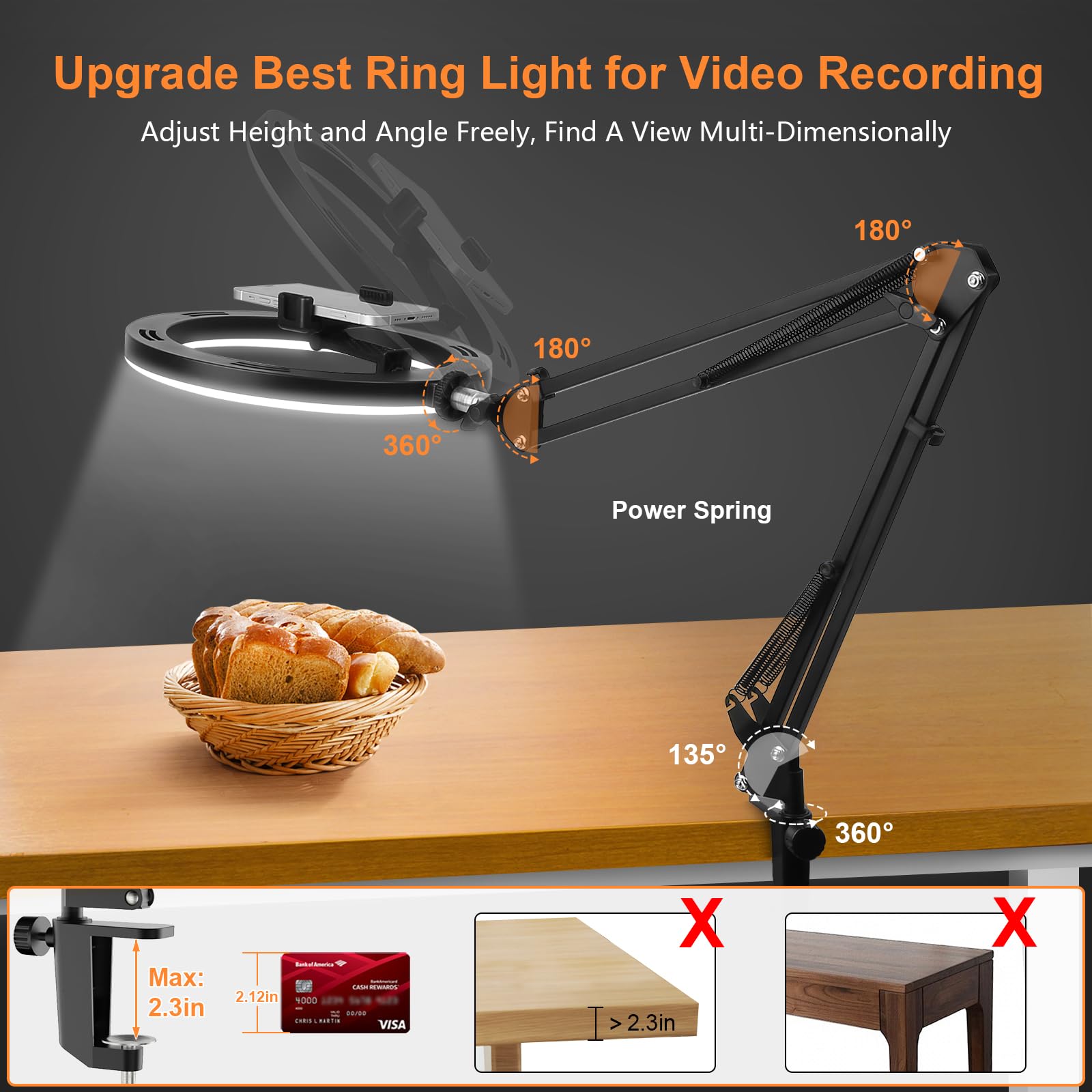 Nice Overhead Tripod With Ring - Photography Lighting Video บทวิจารณ์และราคา