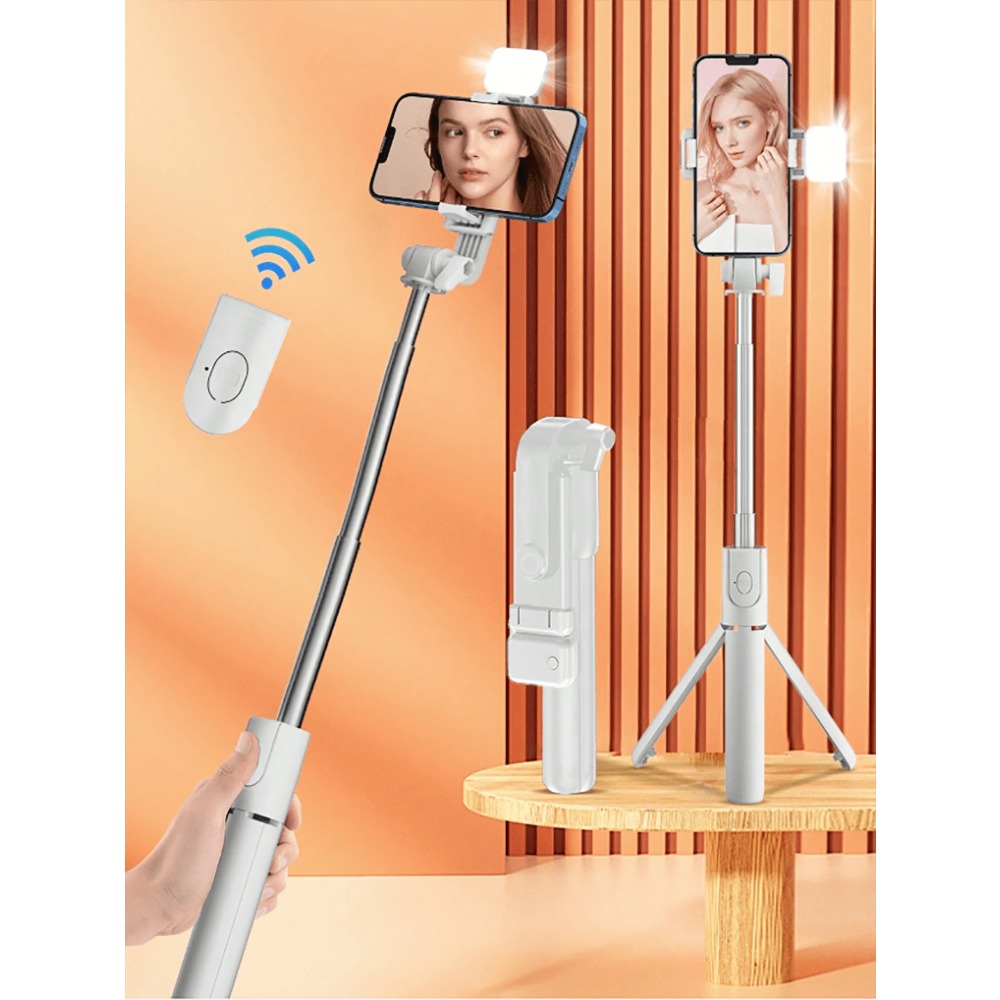 1pc Portable Selfie Stick With - Photography Lighting Portable บทวิจารณ์และราคา