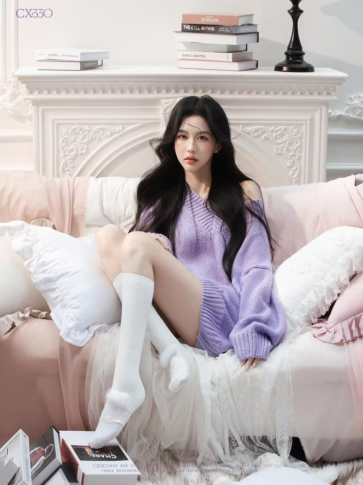 Autumn Winter Purple Sweater O - Photography Lighting Style บทวิจารณ์และราคา