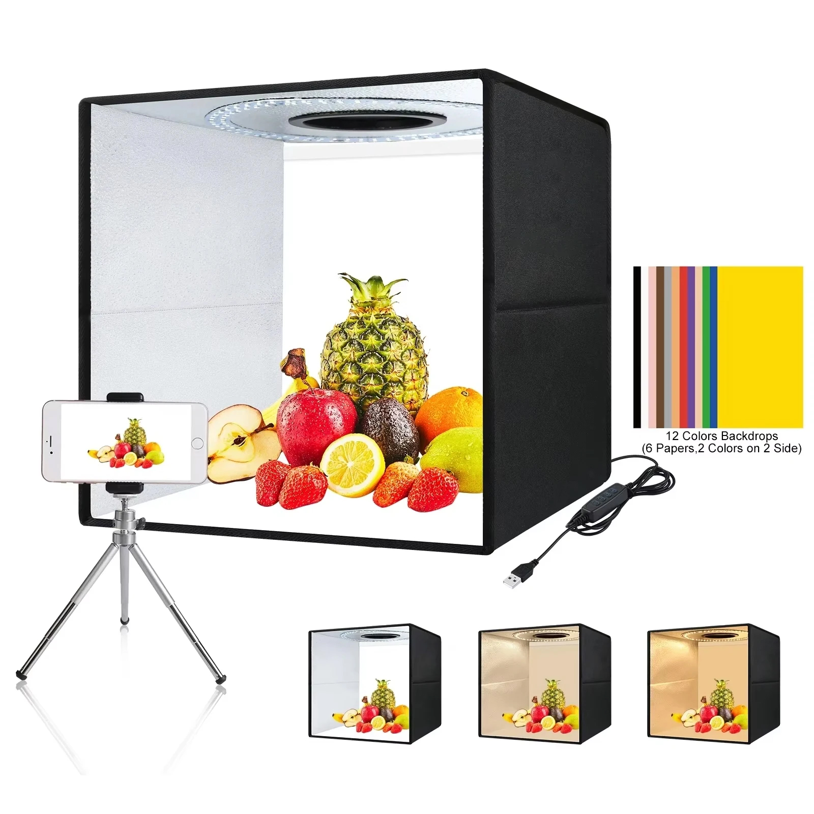 Folding Photography Lightbox,3 - Photography Lighting And Backdrop Kits บทวิจารณ์และราคา